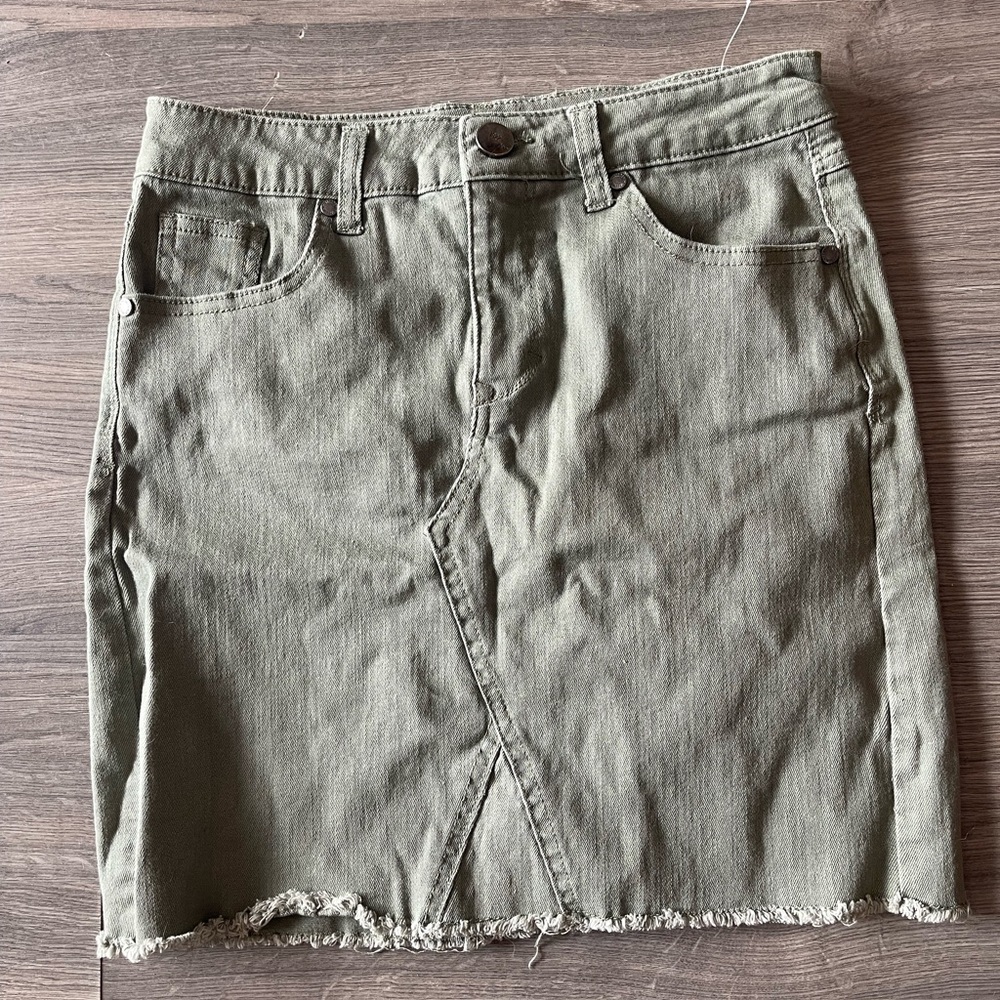 1822 denim- green denim skirt, size 4